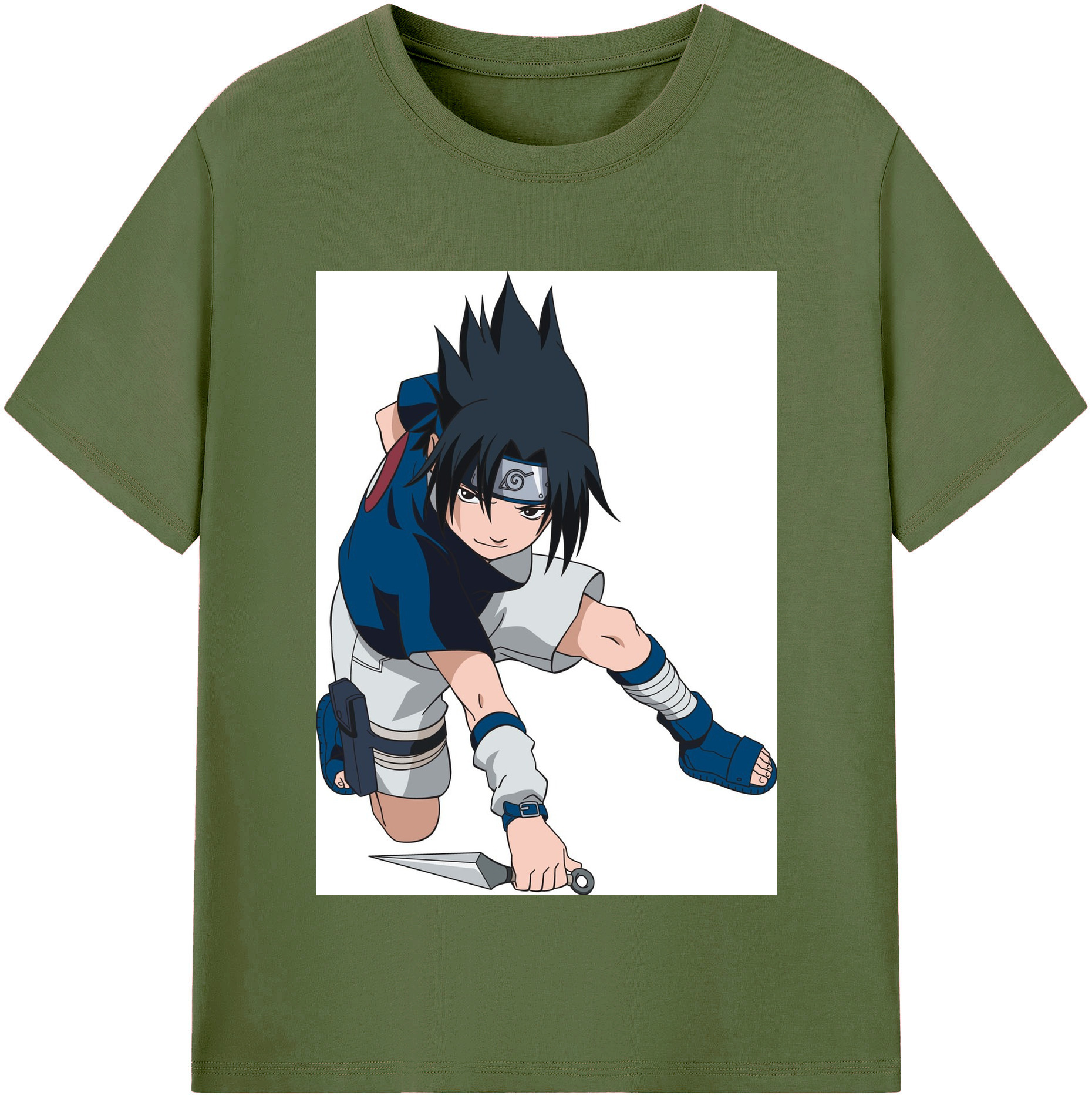 （画像用） NARUTO -ナルト- うちは サスケ Uchiha Sasuke 綿100％半袖Tシャツ（フロントプリント）